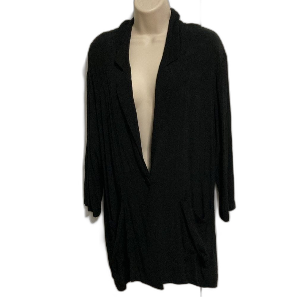 SILENCE + NOISE Cardigan Duster Maxi Jet Black Womens Large